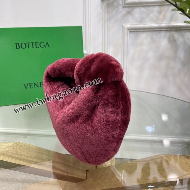 Bottega veneta高端女包 98080天鵝絨 寶緹嘉Jodie經典打結圓形hobo包 BV天鵝絨皮毛新款女包  gxz1389